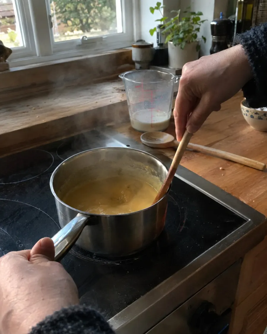 You cook it from the page, with the measures in front of you